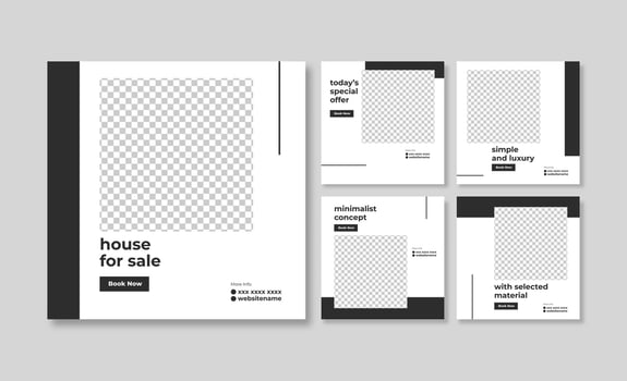 Trendy editable social media template. modern social media post template. minimalist social media promotion template vector