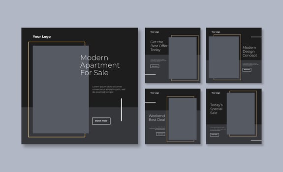 modern social media post template. trendy editable social media template. elegant and luxury social media promotion template vector