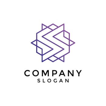 abstract letter S hexagon tech logo vector