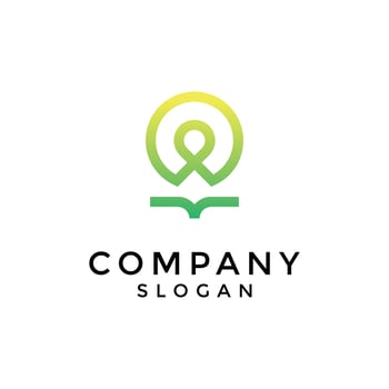 human figure reading the book logo vector