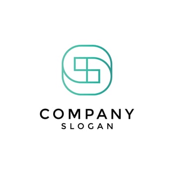 elegant letter S pixel connect digital logo vector