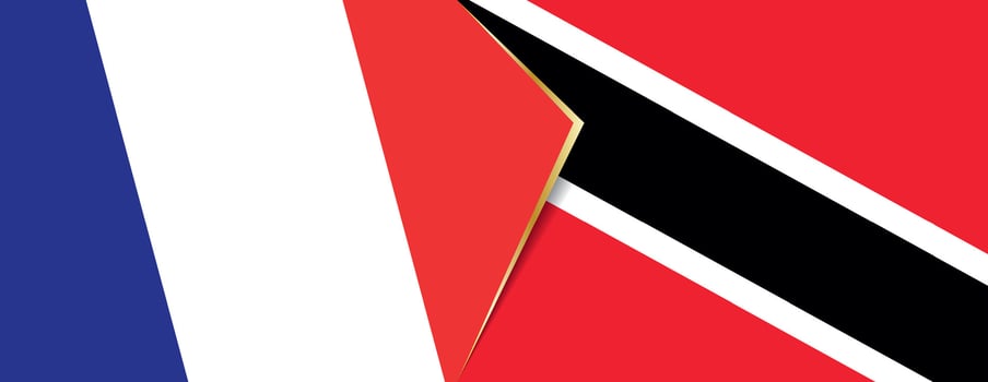 France and Trinidad and Tobago flags, two vector flags.