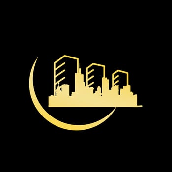 city building silhouette logo vector