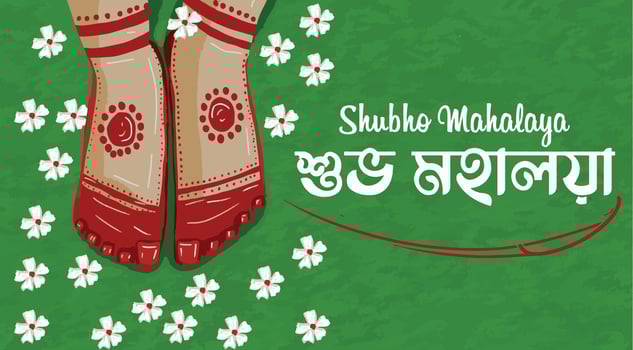 Happy Mahalaya background. Cultural Holidays Festivities, Happy Mahalaya poster.This captivating illustration poster captures the essence of Shubho Mahalaya, vector