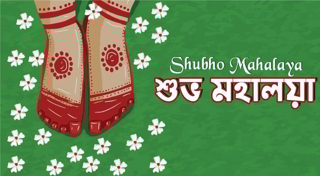 Happy Mahalaya background. Cultural Holidays Festivities, Happy Mahalaya poster.This captivating illustration poster captures the essence of Shubho Mahalaya, vector