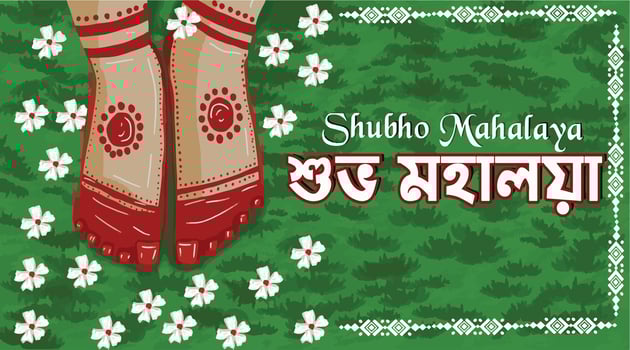 Happy Mahalaya background. Cultural Holidays Festivities, Happy Mahalaya poster.This captivating illustration poster captures the essence of Shubho Mahalaya, vector