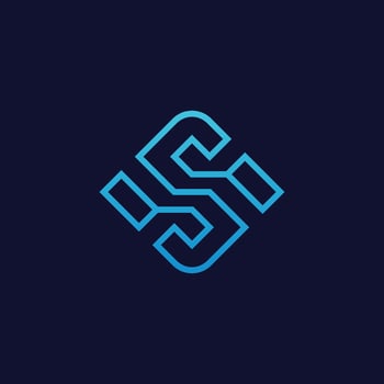 letter S digital technology logo. vector