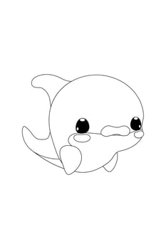 Colouring, linart, children's game. preschool Sea characters vector