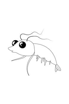Colouring, linart, children's game. preschool Sea characters vector