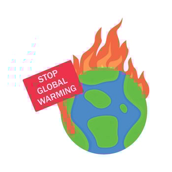 Global warming. Global warming, climate change, climate change. Vector illustration