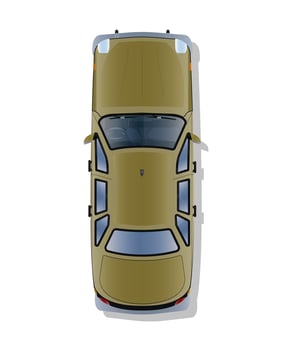Vector illustration top view of realistic transport