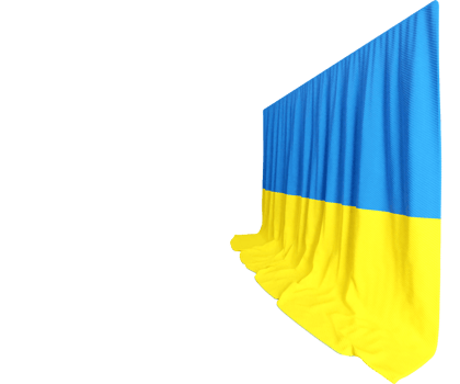 Ukraine Flag Curtain in 3D Rendering called Flag of Ukraine png