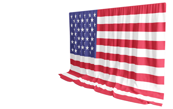 United States Flag Curtain in 3D Rendering called Flag of United States png