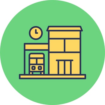 Bus Station Vector Icon