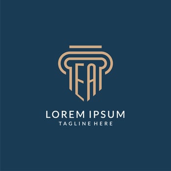 Initial EA pillar logo style, luxury modern lawyer legal law firm logo design vector