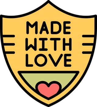 Made With Love Vector Icon