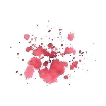 Red, burgundy spots, splashes of watercolor paint drawn by hand. Isolated object on a white background. vector