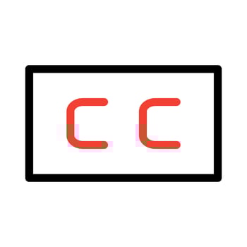 Closed captioning icon vector image.  symbols for web and mobile applications on editable white background.