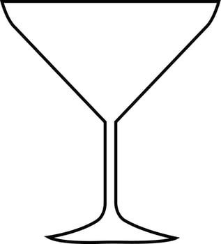 Wine glass icon simple outline symbol of bar, restaurant.Various wine glass line vector black silhouette for mobile concept and web design.