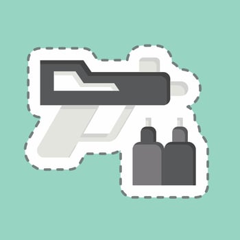 Sticker line cut Gun. related to Poison symbol. simple design editable. simple illustration vector