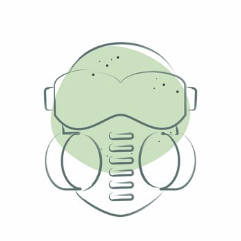 Icon Face mask. related to Poison symbol. Color Spot Style. simple design editable. simple illustration vector