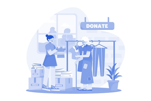 Volunteers Donate Clothes To The Poor vector