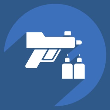 Icon Gun. related to Poison symbol. long shadow style. simple design editable. simple illustration vector