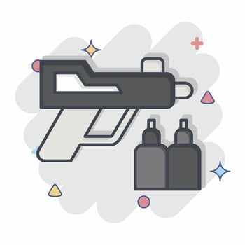 Icon Gun. related to Poison symbol. comic style. simple design editable. simple illustration vector