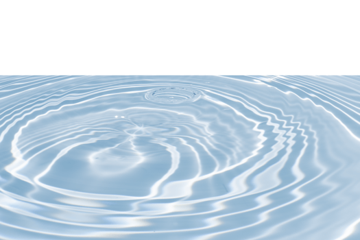 Defocus blurred transparent blue colored clear calm water surface texture with splashes reflection. Trendy abstract nature background. Water waves in sunlight with copy space. Blue watercolor shine. png