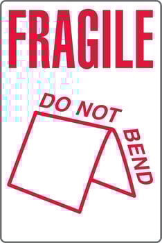 International Shipping Pictorial Labels Fragile Handle With Care Do Not Bend vector