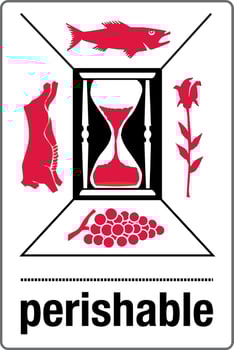 International Shipping Pictorial Labels Fragile Perishable Meat Fish Flower Fruit Symbol vector