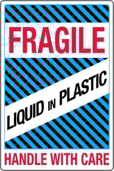 International Shipping Pictorial Labels Fragile Liquid in Plastic Handle With Care vector