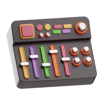 recording record Equalizer illustration 3d png