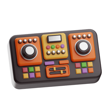 recording record dj mixer illustration 3d png