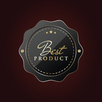 vector best product seller black and golden label design