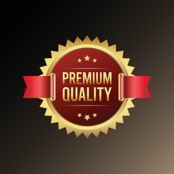 Vector premium quality 3 stars badge flat gold design