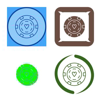 Unique Poker Chips Vector Icon