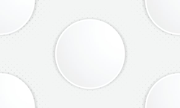 White geometric circle with halftone background concept vector