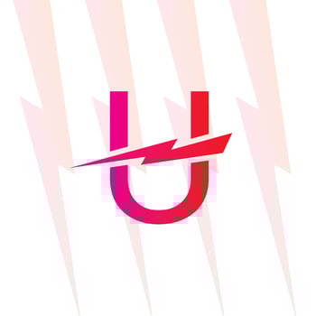 U letter logo with the Electrical sign, electricity logo, power energy logo, and icon vector