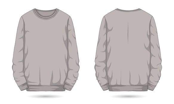 Casual sweatshirt mockup front and back view vector
