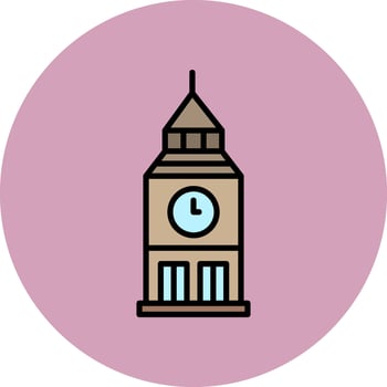 Clock Tower Vector Icon