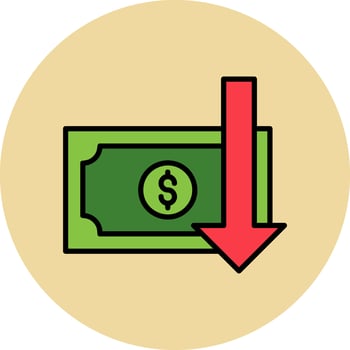 Money Loss Vector Icon