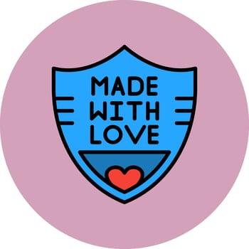 Made With Love Vector Icon