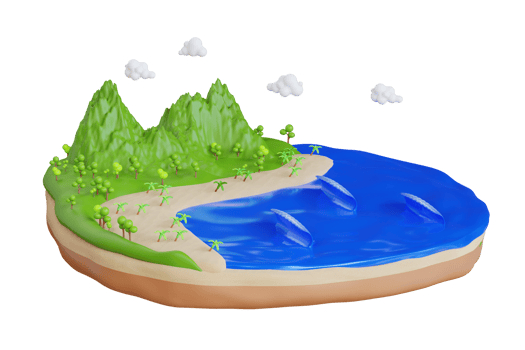 view of waves on the beach. Waves roll into the beach. 3d illustration png