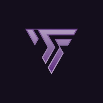 elegant and modern letter F triangle logo vector