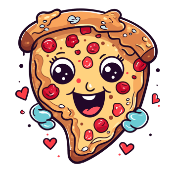 Kawaii Style Pizza Slice Clipart - Generative Ai png