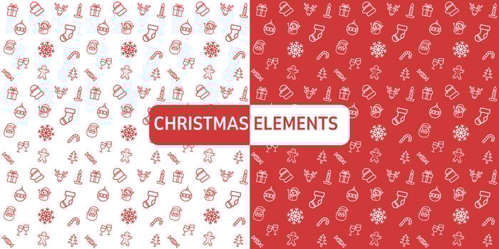 Christmas Celebration Elements vector Pattern