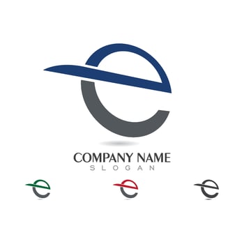 E Logo Hexagon illustration Icon vector