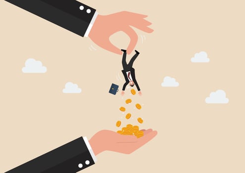 Big hand steal money from people vector