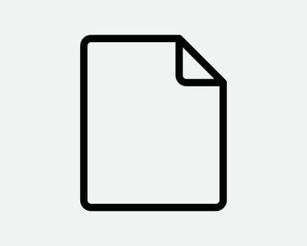 File Icon Folder Document Paper Sheet Blank Empty Note Notepad Contract Memo Text Form App Black White Outline Thin Line Shape Sign Symbol EPS Vector